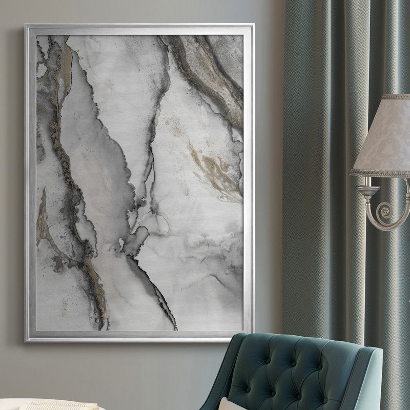 Abstract Ink Fantasy I - Single Picture Frame Print, Silver Framed, Yes, 20" H x 16" W