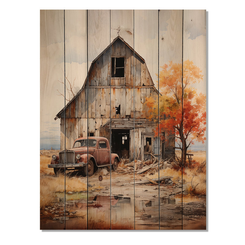 Barns Rustic Charm IX - reproduction de ferme sur bois de pin naturel, H 40 po x l 30 po x P 0,78 po
