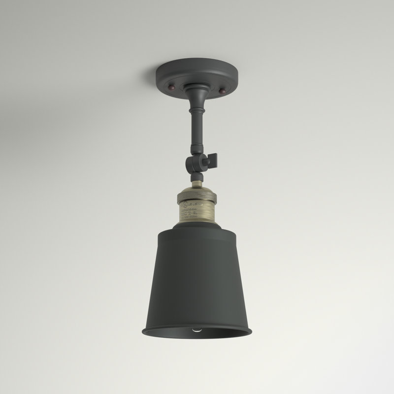 Lavender Hill Semi Flush Mount, Black Antique Brass, 6 Watt Vinage LED Bulb