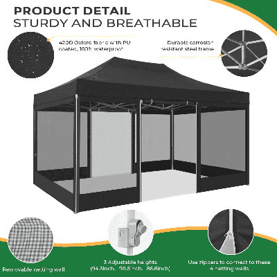 15 pi L 10 pi x Pavillon de jardin avec moustiquaire