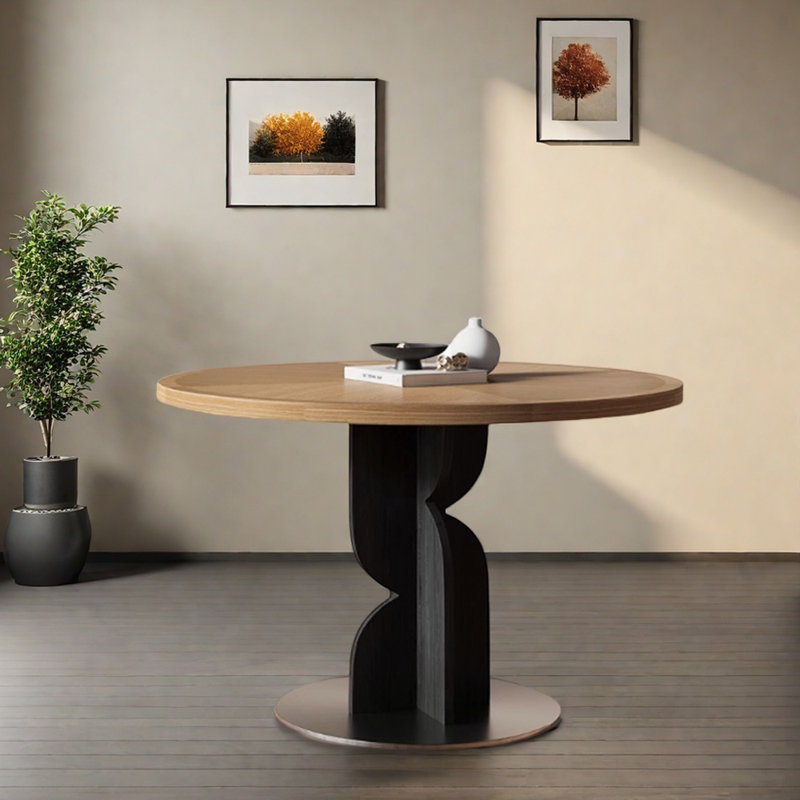 Table ronde durable, créative et multifonctionnelle, Brun, H 29,52 po x L 47,24 po x l 47,24 po