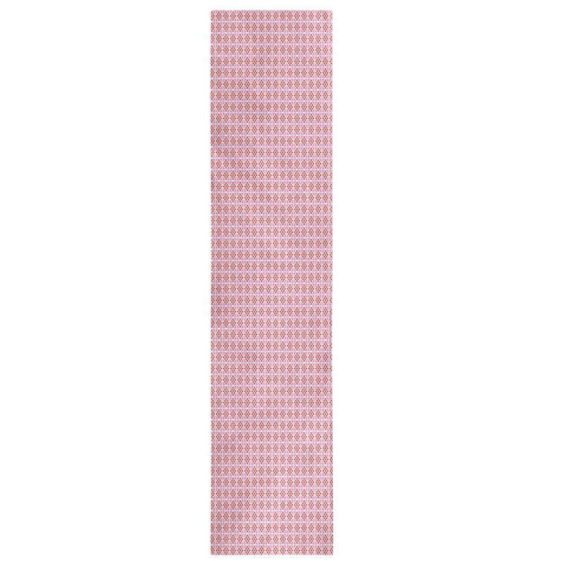 Chemin de table à carreaux fêtes hol, L 90 po x l 16 po, Rouge / Blanc, Polyester
