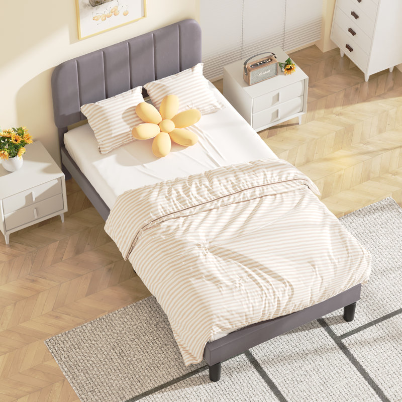 Saihan Upholstered Bed, European Single (98 x 204cm)