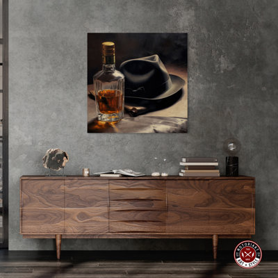Notoriart Whiskey And Vintage Hat Ii Gallery Bar Cart Art For