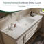 Meuble-lavabo de salle de bain moderne et minimaliste, lavabo intégré en pierre frittée cintrée à chaud, 2 tiroirs et 2 portes avec miroir intelligent-389099151