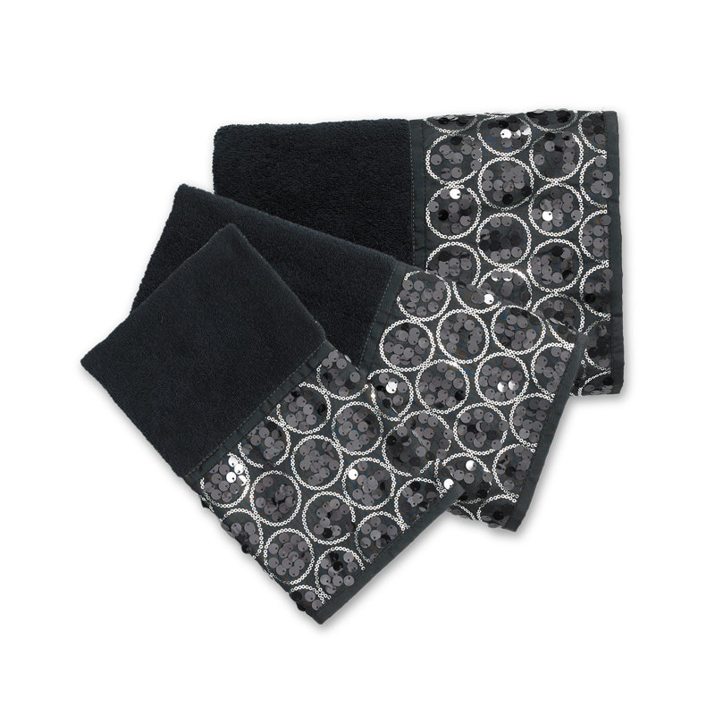 Ensemble de serviettes 3 pièces Ced, Noir