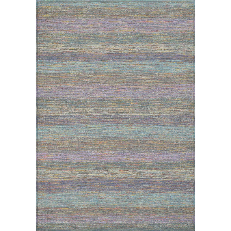 Tapis rayé multi intérieur / extérieur, Rectangle 4 pi 6 po x 6 pi 6 po