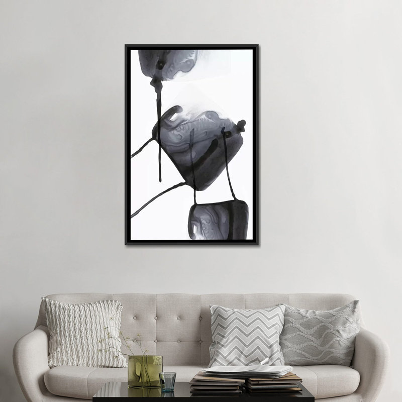 «Inked II» par PI Studio - reproduction sur toile tendue, H 26 po x l 18 po x P 1,5 po, Toile avec cadre noir