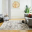 Tapis oriental rectangulaire en polyester lavable à la machine brun / gris Thornell-2027425904