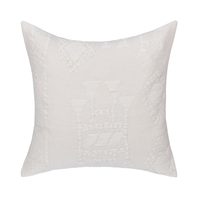 Abbey Linen Pillow Cover & Insert, Ivory, Square 22"