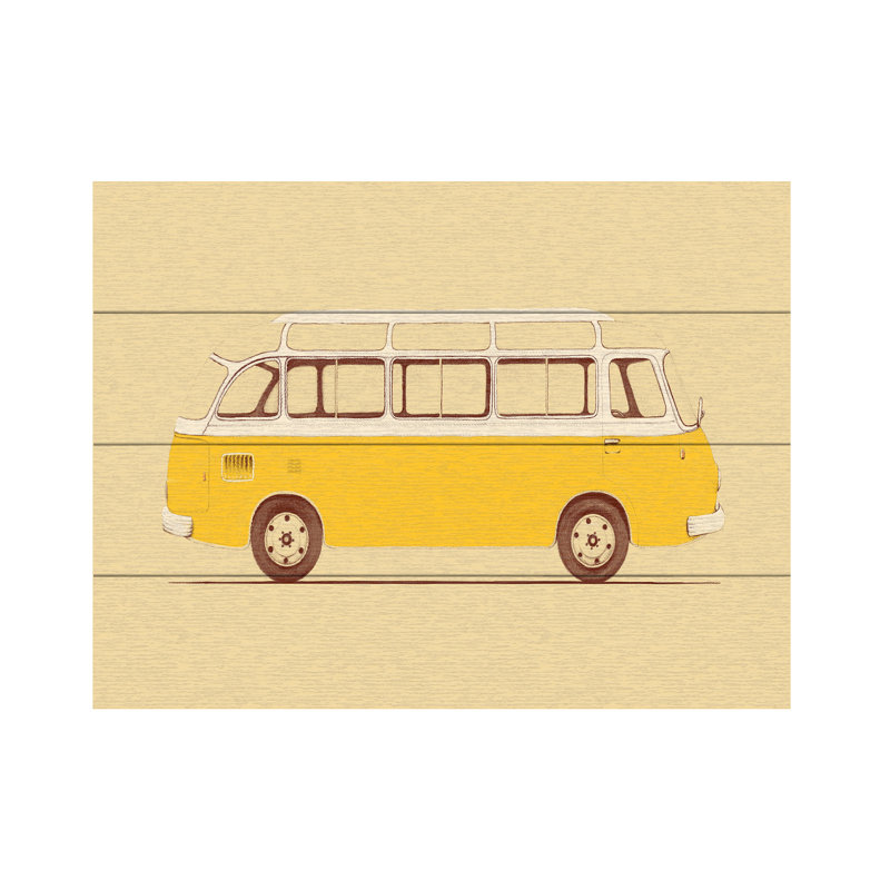 Florent Bodart  Yellow Van Wood Slat Art, H 12 po x l 16 po