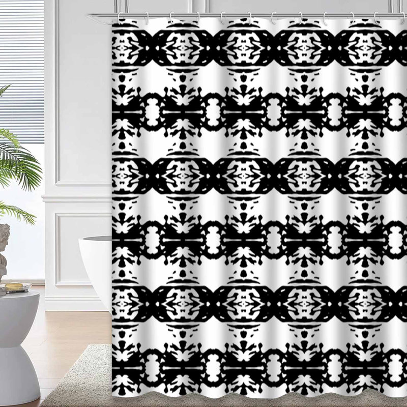 Rideau de douche abstrait abstrait avec 12 crochets, L 72 po x l 72 po