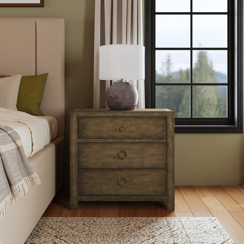 Sundance Three-Drawer Nightstand, Brown