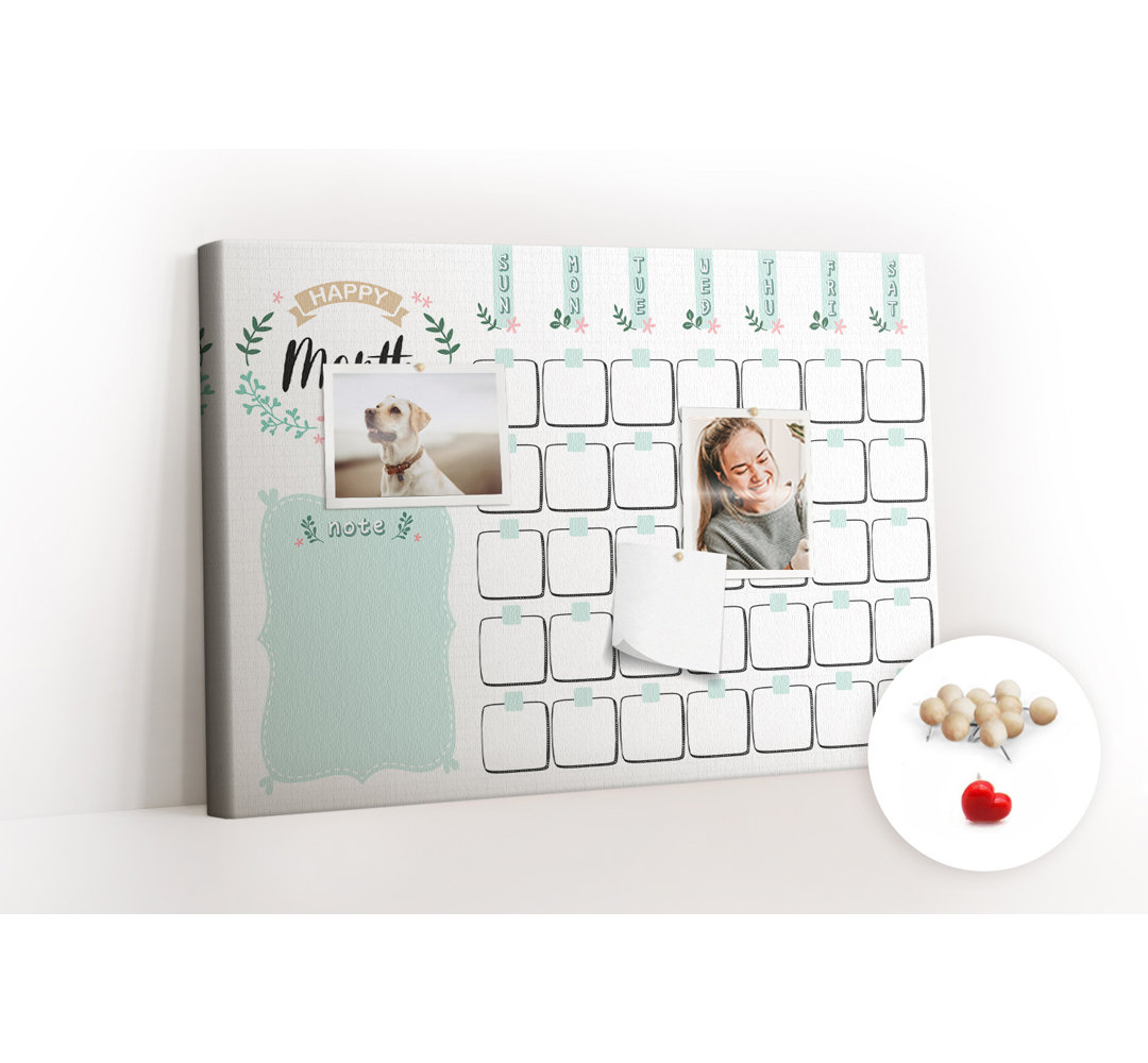 Wall Mounted bulletin board print home decor message pin boards decorative corkboard Floral planner