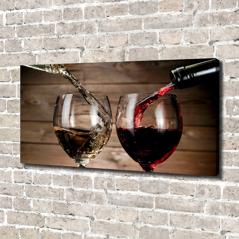 Two Glasses Of Wine - Wrapped Canvas Print
