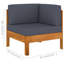 Banc de rangement vidaXL, bois d'acacia massif, coussin blanc inclus, design extérieur classique, sièges de patio et de jardin, 49,6 po x 19,7 po x 23,6 po, organisateur de patio et de terrasse, mobilier en bois durable-1602171014
