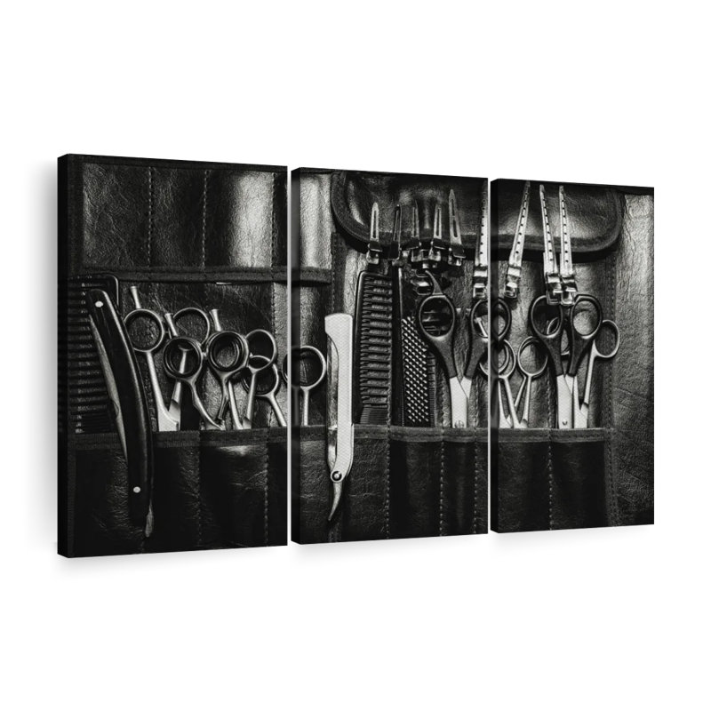 Ensemble de coiffeur sur toile 3 pièces, H 28 po x l 45 po x P 1,25 po