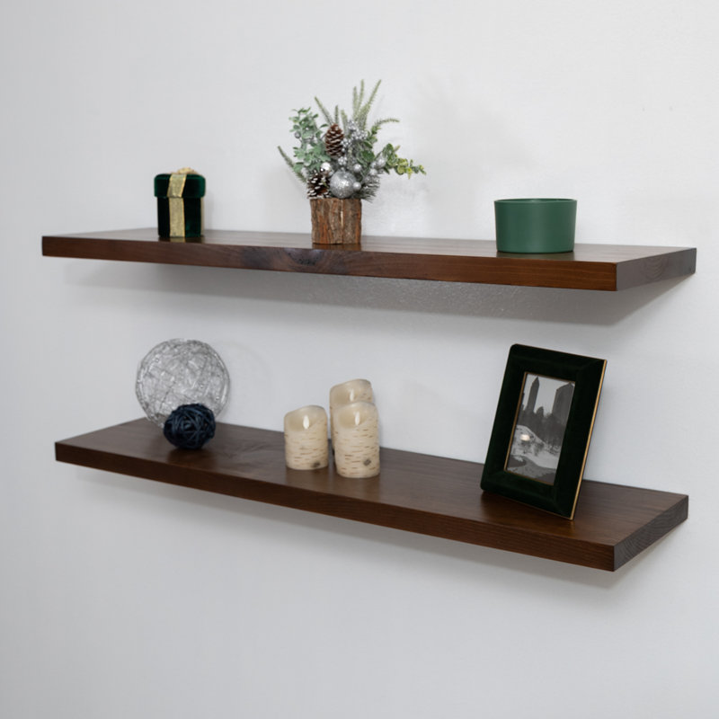 Haby Rustic Floating Shelves, Provincial, 1.75" H x 48" W x 12" D