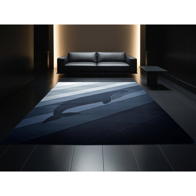 Tapis gris dégradé lavable à la machine Ozain Whale, 5 X 8