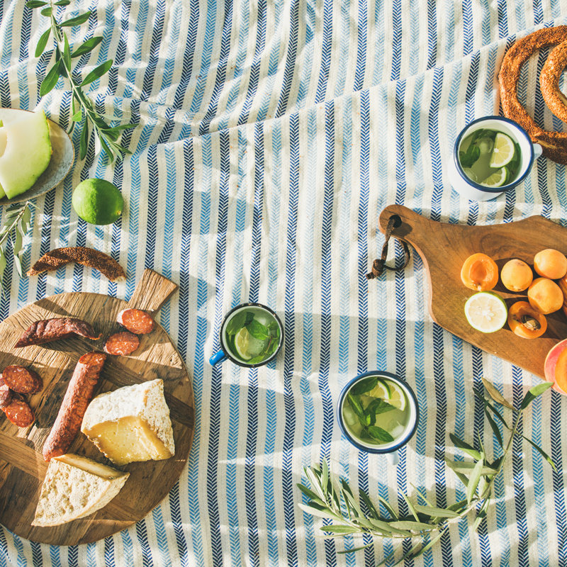 Summer Picnic Set - Wrapped Canvas Print, 30cm H x 30cm W x 3.8cm D