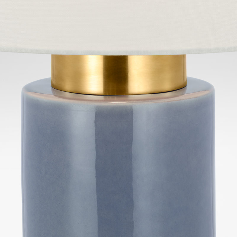 Xian Table Lamp, Polar Blue Crackle/Soft Brass