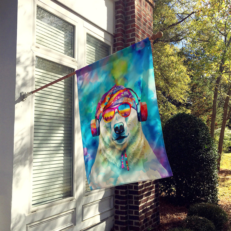 Drapeau de maison d'ours polaire hippie