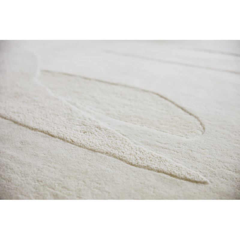 Decor Hand Tufted Wool Area Rug in Beige, Rectangle 4'7'' x 6'7''
