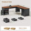 Bureau de direction en L à 4 tiroirs, bureau de direction 67 po x 67 po-1352748825
