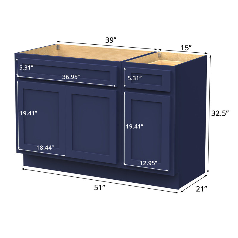 Base de meuble-lavabo simple 54 po, Bleu