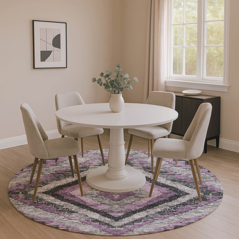 Premium Machine Washable Jakiyra AMF1890 Aztec Rug, Round 8'
