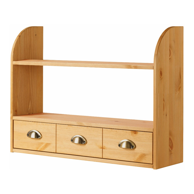 Edgarton Solid Wood Accent Shelf with Adjustable Shelves, Stain Wax