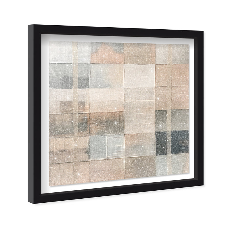 Minimalist Mesh Shadowbox Abstract Print by Oliver Gal, Black Frame, 12 x 12, 25.5"H x 25.5"W, Black Frame