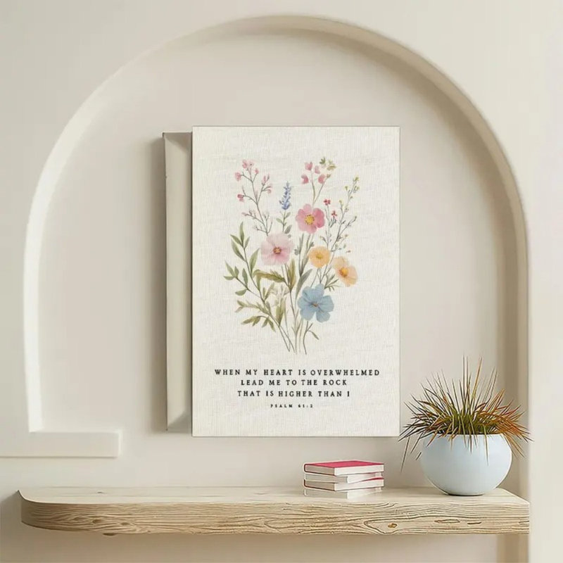 Impression sur toile de psaumes à base de fleurs - Urban Studio, 18 * 12 pouces (45 * 30 * 2cm)