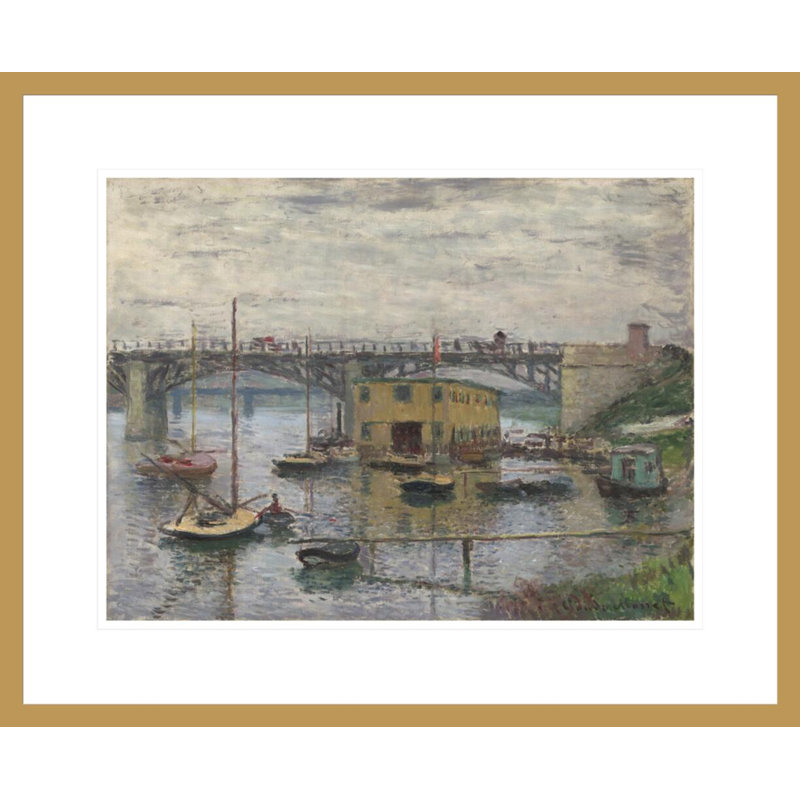 Pont à Argenteuil un jour gris par Claude Monet, impression giclée sur cadre, H 17,75 po x l 21,68 po