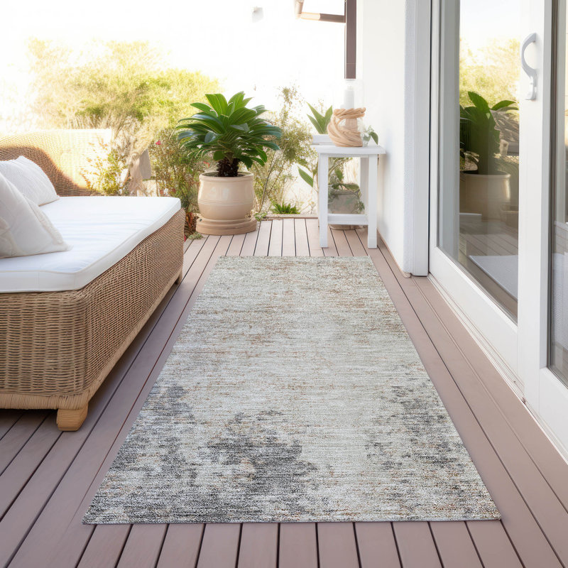 Tapis rectangulaire Aleighna avec envers antidérapant, Tapis de couloir 2 pi 3 po x 7 pi 6 po