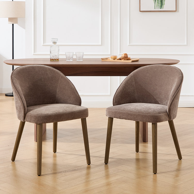 Upholstered Dining Chair, Brown, Brown