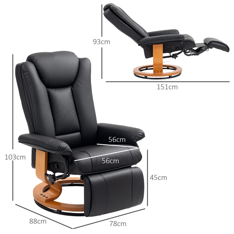 78cm Wide Swivel Home Theatre Recliner, Black, Yellow
