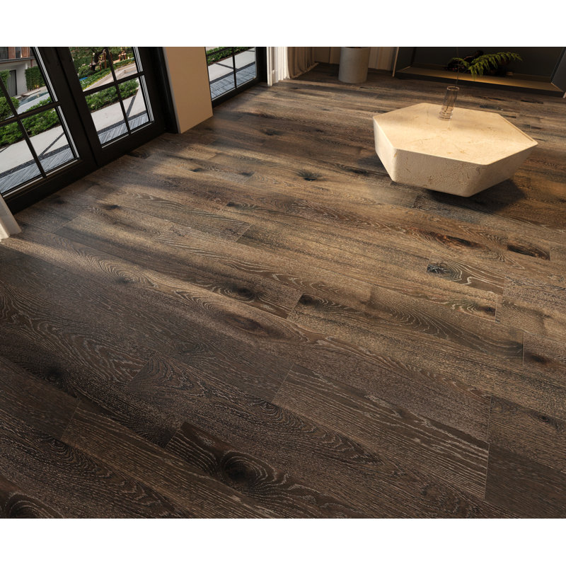 7" x 48" x 5mm Click-Lock Oak Luxury Vinyl Plank, Light Gray Oak