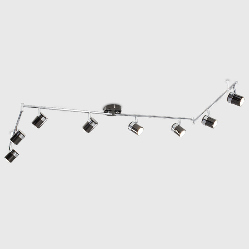 Lacey 218cm 8 -Light Track Kit, Black Chrome, 6500, Yes