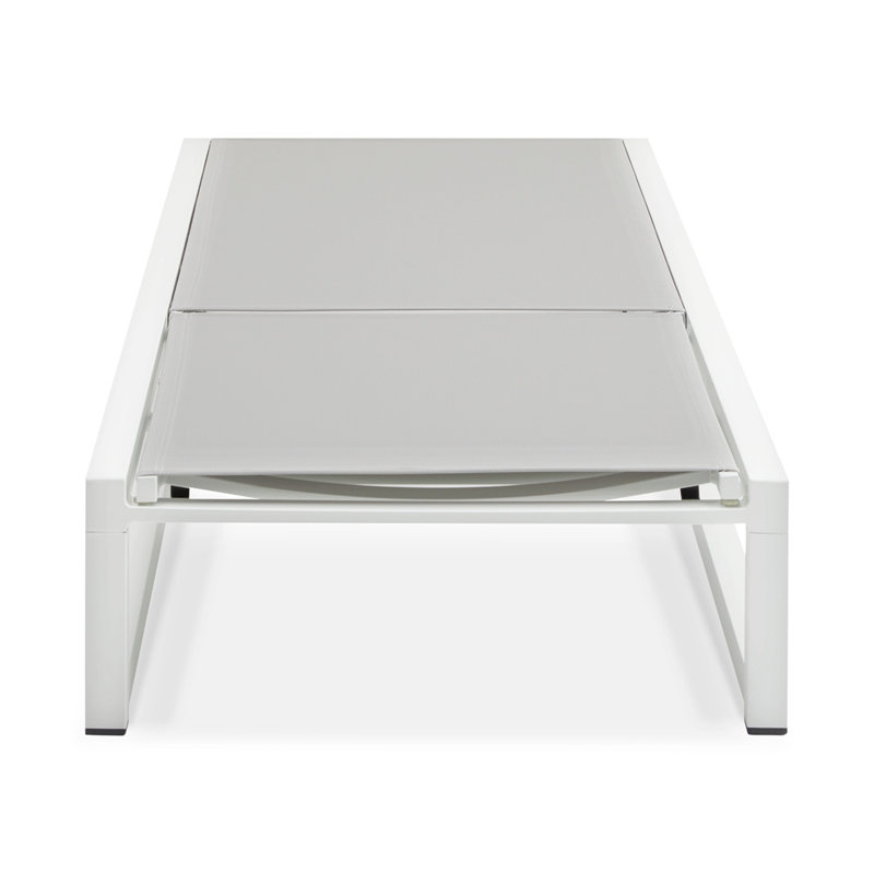5-Level Adjustable Outdoor Chaise Lounge, 1, White