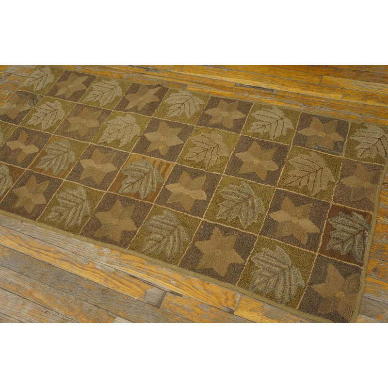 Hand Knotted Wool Area Rug in Brown