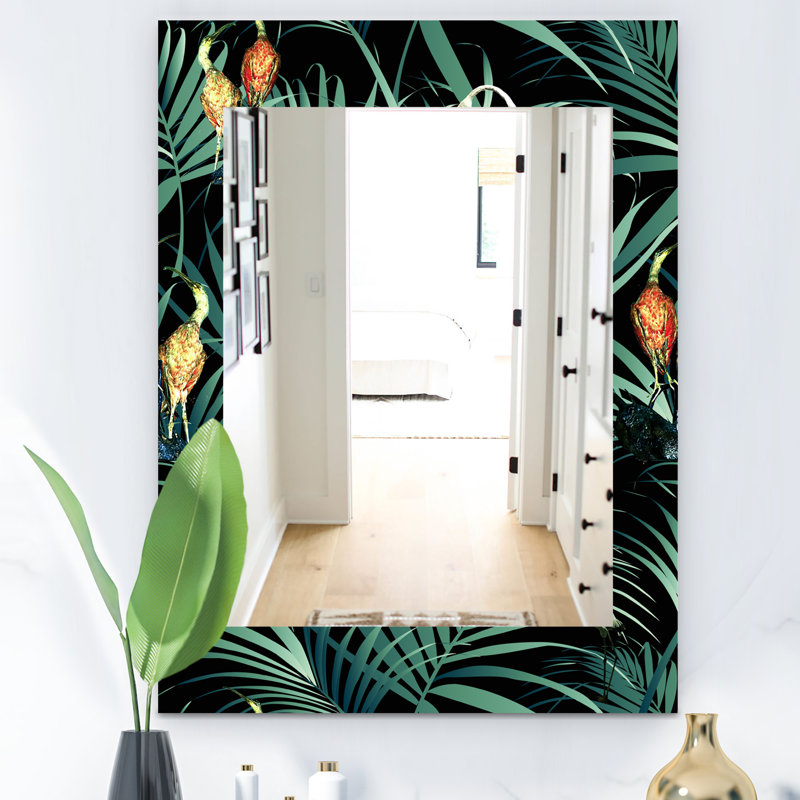 Miroir mural gloomy 4 bohémien et éclectique tropical ambiance, H 24 po x l 32 po