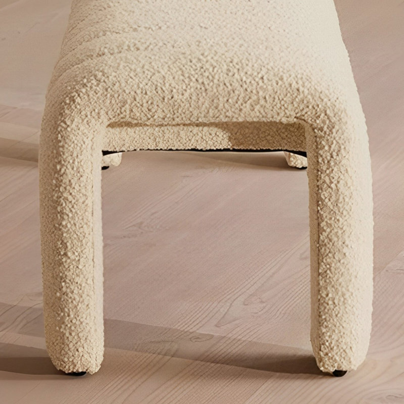 Banc rembourré en mélange de polyester Carraton, H 15,74 po x l 47,24 po x P 19,68 po, Beige