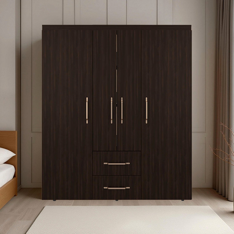 Armoire 4 portes en noyer teint, Walnut