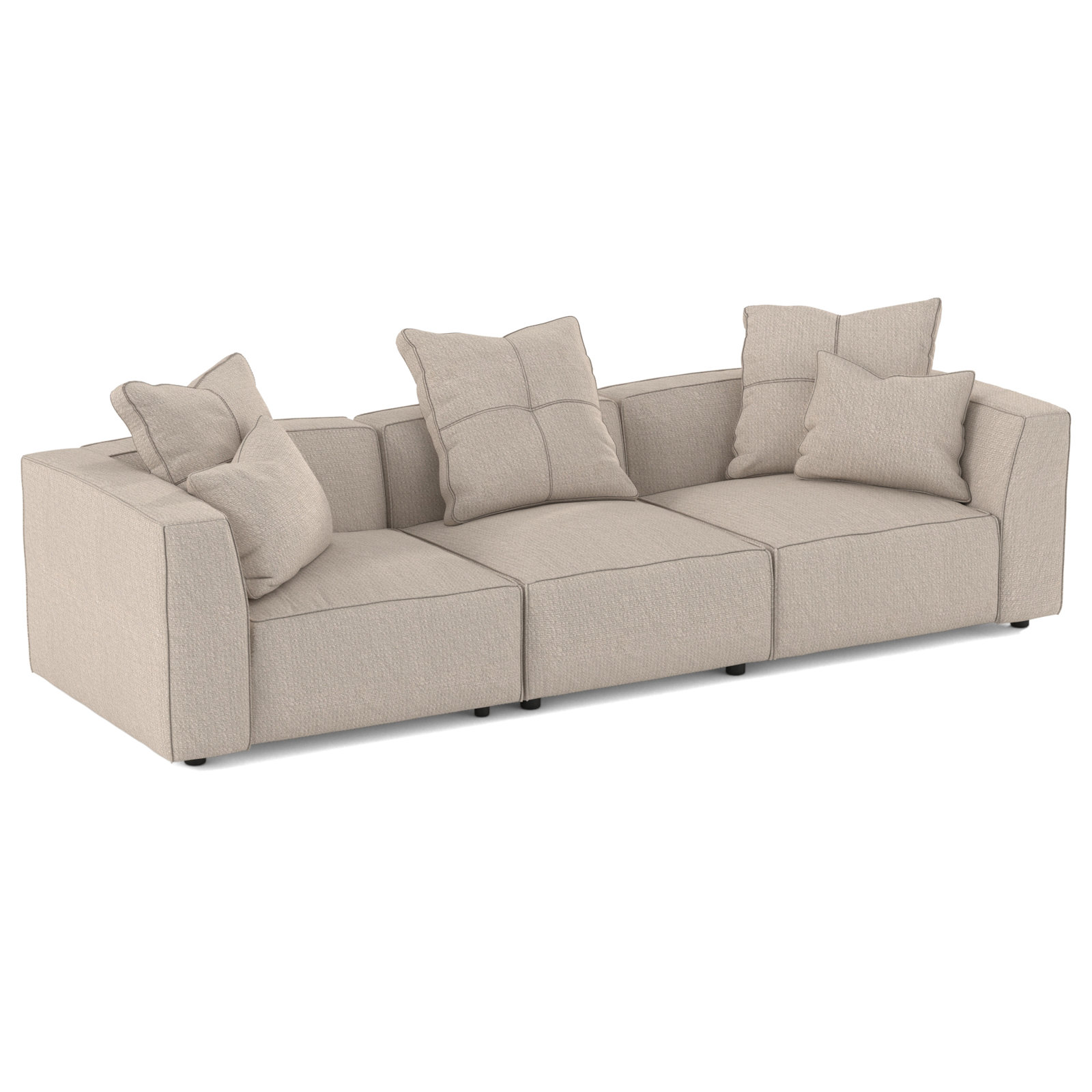 Del Modular Upholstered Sectional, Gypsy Cream Polyester
