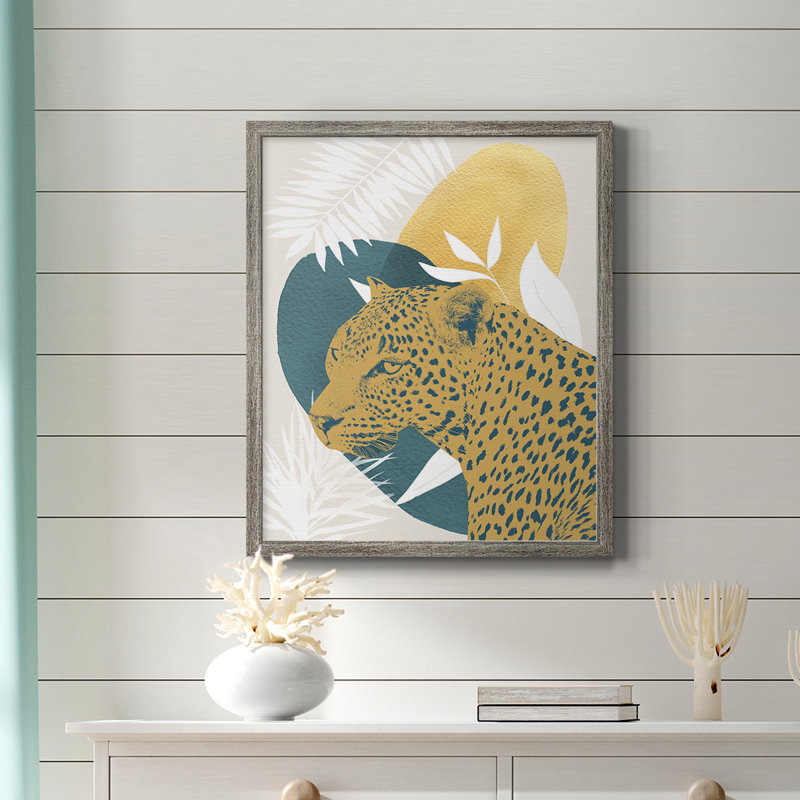 Toile encadrée de qualité supérieure Jungle Cat II - prête à être accrochée, Argent patiné, H 24 po x l 20 po