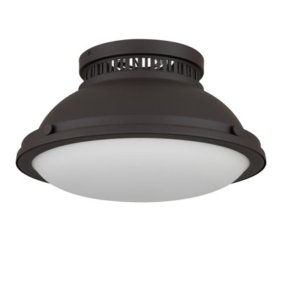 2-Light 14-in Dark Bronze Flush Mount