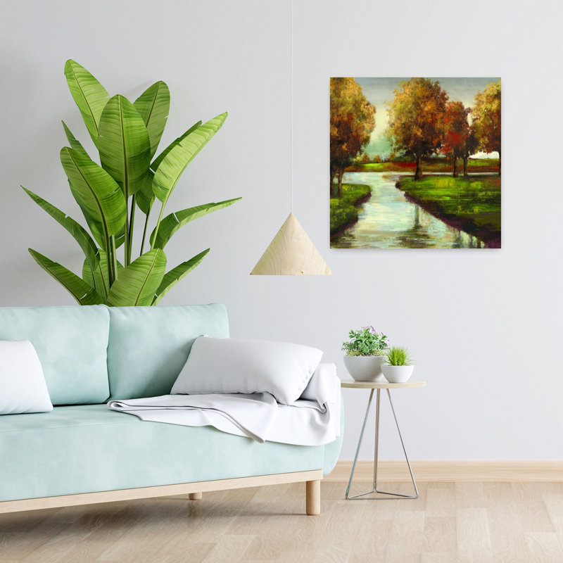 Crépuscule ou aube serein, tranquille, paysage abstrait, art naturel, H 24 po x l 24 po