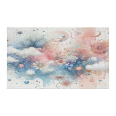 Tapis tressé pastel