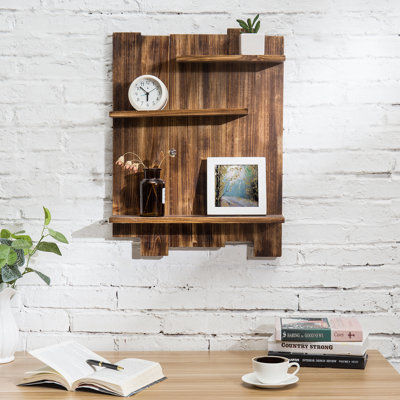 Abdyl 3 Piece Fir Solid Wood Accent Shelf with Live Edge